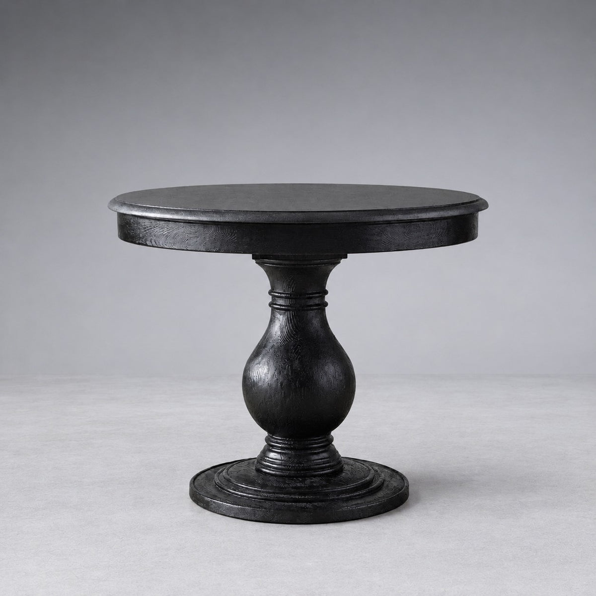 Round Pine Base Dining Table with Marble Slab