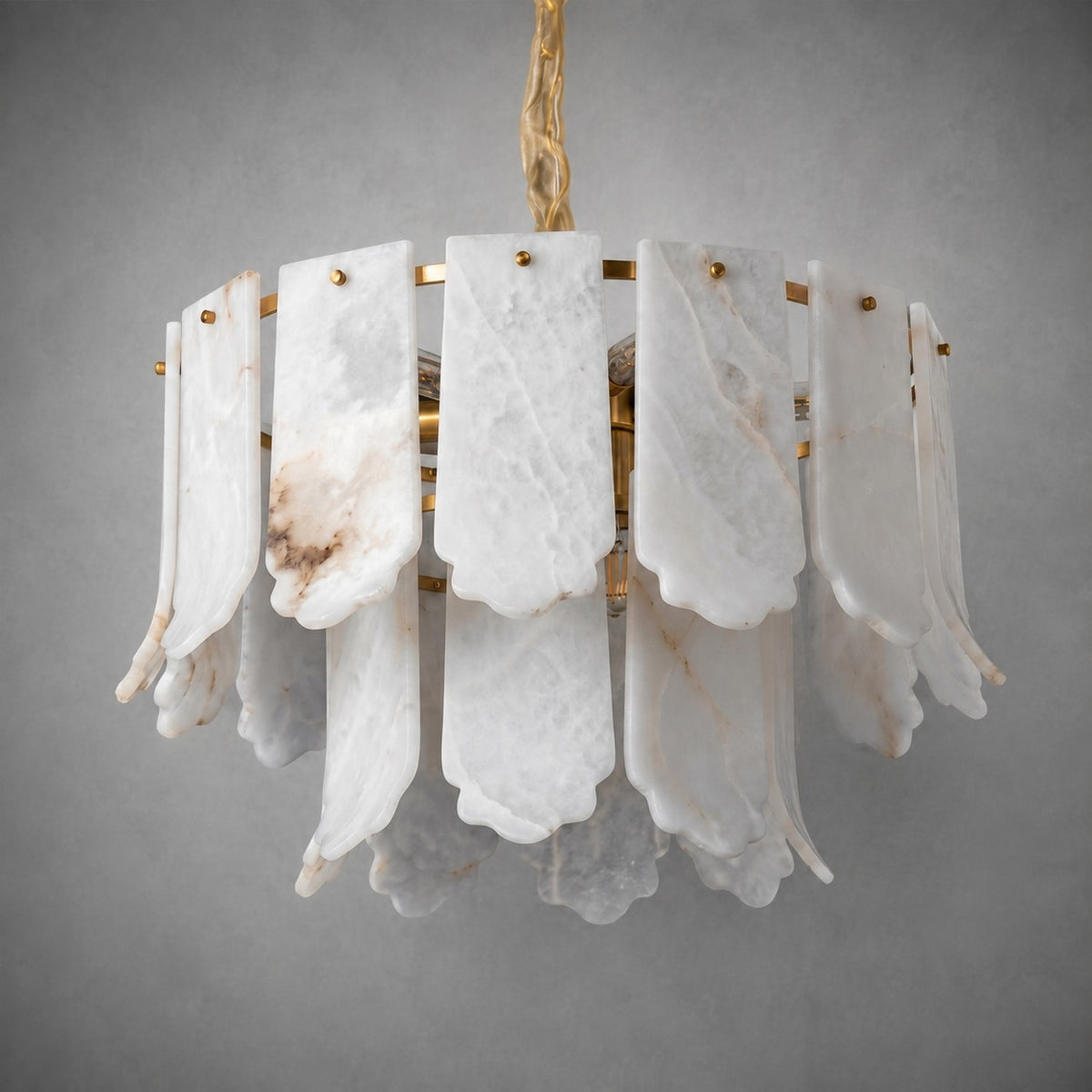Hollis Modern Alabaster Round Pendant Light