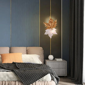 Bahir Modern Maple Leaf Brass Wall Sconces For Bedroom