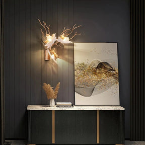 Bahir Modern Maple Leaf Brass Wall Sconces For Bedroom