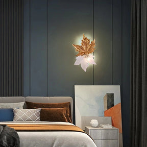 Bahir Modern Maple Leaf Brass Wall Sconces For Bedroom