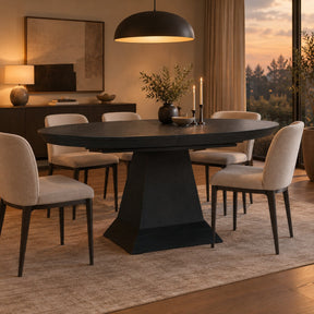 Round Oak Extension Dining Table with Leaves
