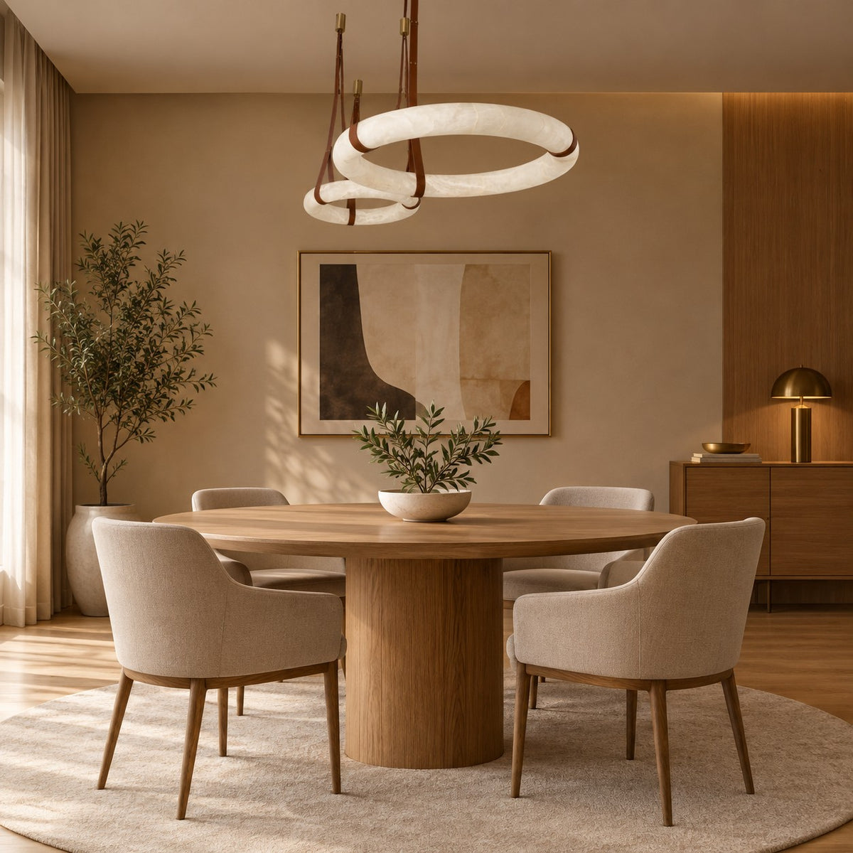Cuoio Ring Leather Pendant Light