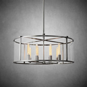 Becker Glass Lantern Modern Round Chandelier 33''44"55''