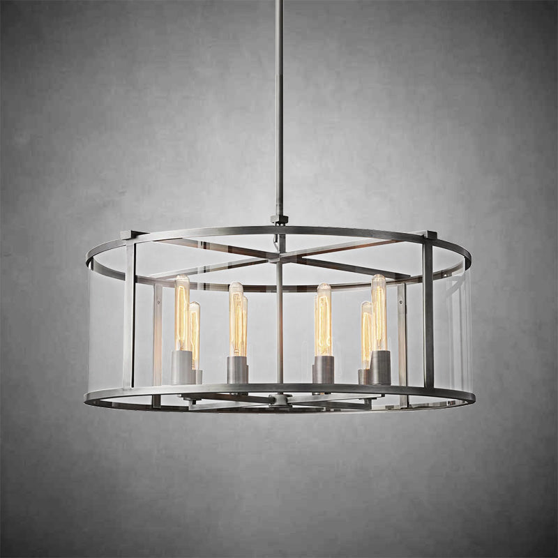 Becker Glass Lantern Modern Round Chandelier 33''44"55''