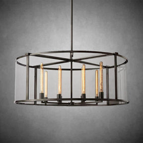 Becker Glass Lantern Modern Round Chandelier 33''44"55''
