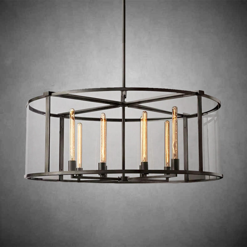 Becker Glass Lantern Modern Round Chandelier 33''44"55''