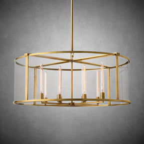 Becker Glass Lantern Modern Round Chandelier 33''44"55''