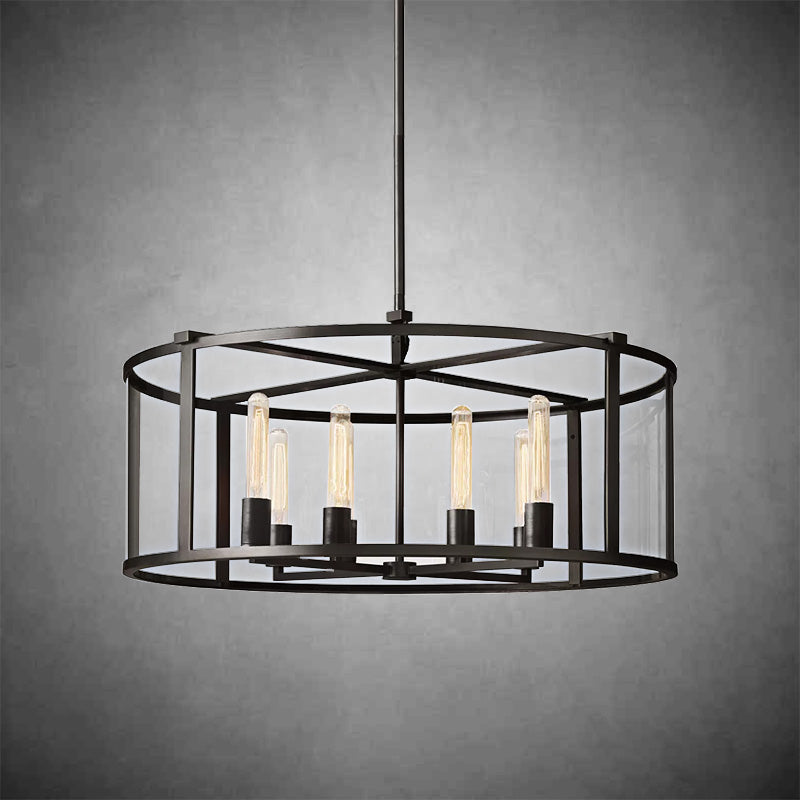 Becker Glass Lantern Modern Round Chandelier 33''44"55''