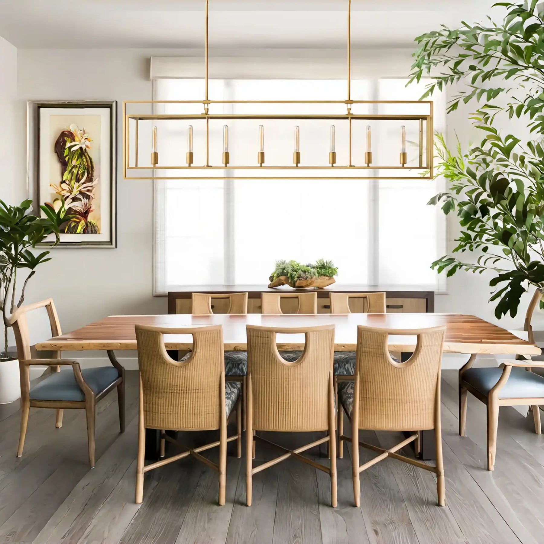 Becker Glass Retangular Chandelier for Living Room, Dining Table-Chandelier-Merlin Lamps-Lacquer Brass-Retangular-54''-merlinlamps