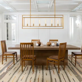Becker Glass Retangular Chandelier for Living Room, Dining Table-Chandelier-Merlin Lamps-Lacquer Brass-Retangular-54''-merlinlamps