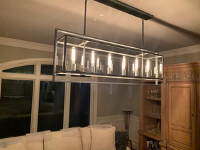 Becker Glass Retangular Chandelier for Living Room, Dining Table