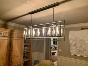 Becker Glass Retangular Chandelier for Living Room, Dining Table