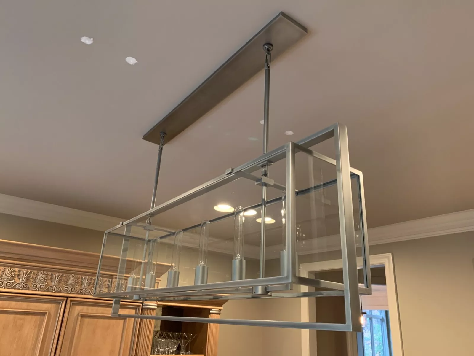 Becker Glass Retangular Chandelier for Living Room, Dining Table