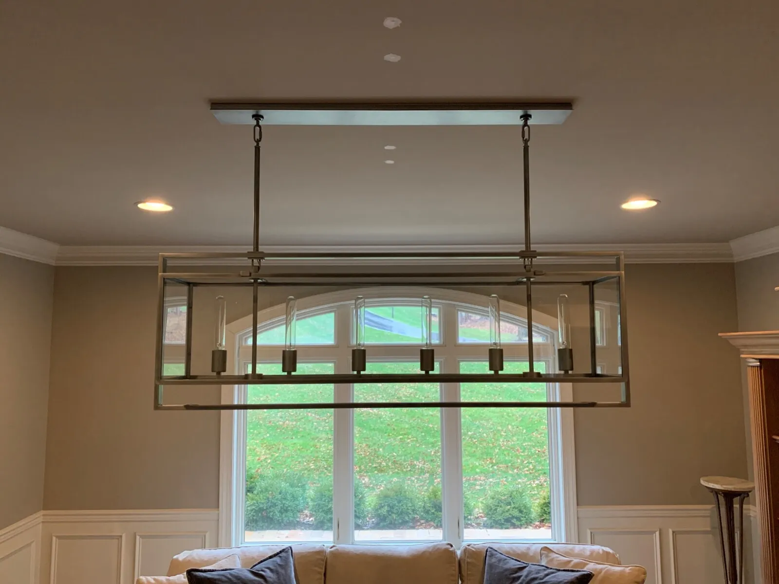 Becker Glass Retangular Chandelier for Living Room, Dining Table