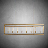 Becker Glass Retangular Chandelier for Living Room, Dining Table