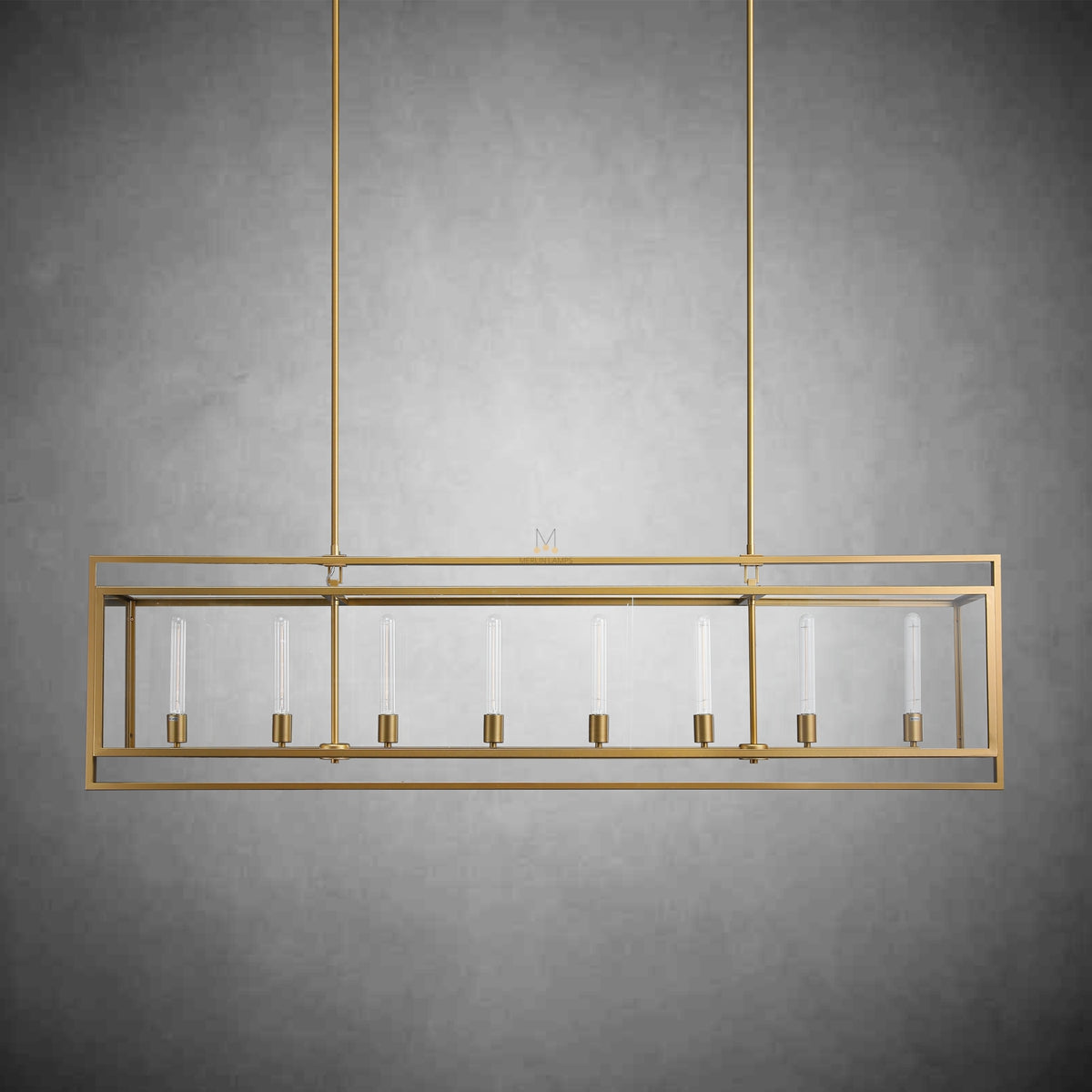 Becker Glass Retangular Chandelier for Living Room, Dining Table