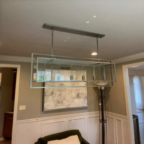 Becker Glass Retangular Chandelier for Living Room, Dining Table-Chandelier-Merlin Lamps-Lacquer Brass-Retangular-54''-merlinlamps