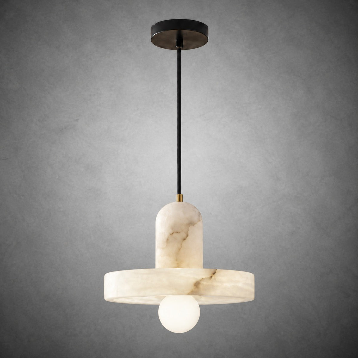 Discora  Bedroom Pendant Light  Alabaster Disc Minimalist
