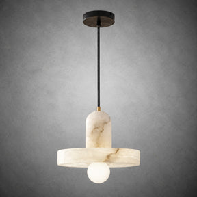 Discora  Bedroom Pendant Light  Alabaster Disc Minimalist