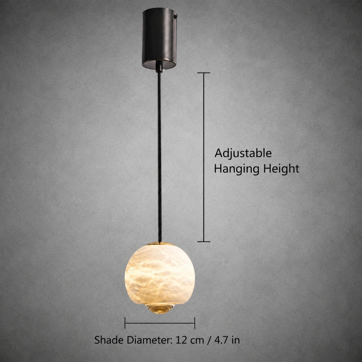 Orbelle  Bedroom Pendant Light  Alabaster Globe Modern