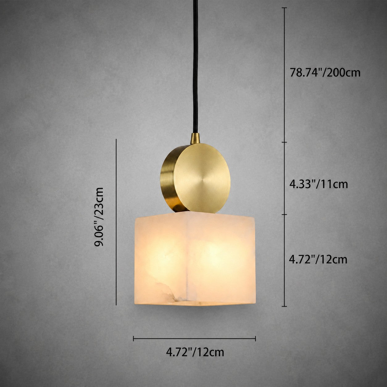Lunessa  Bedroom Pendant Light  Spanish Alabaster Mid-Century Modern