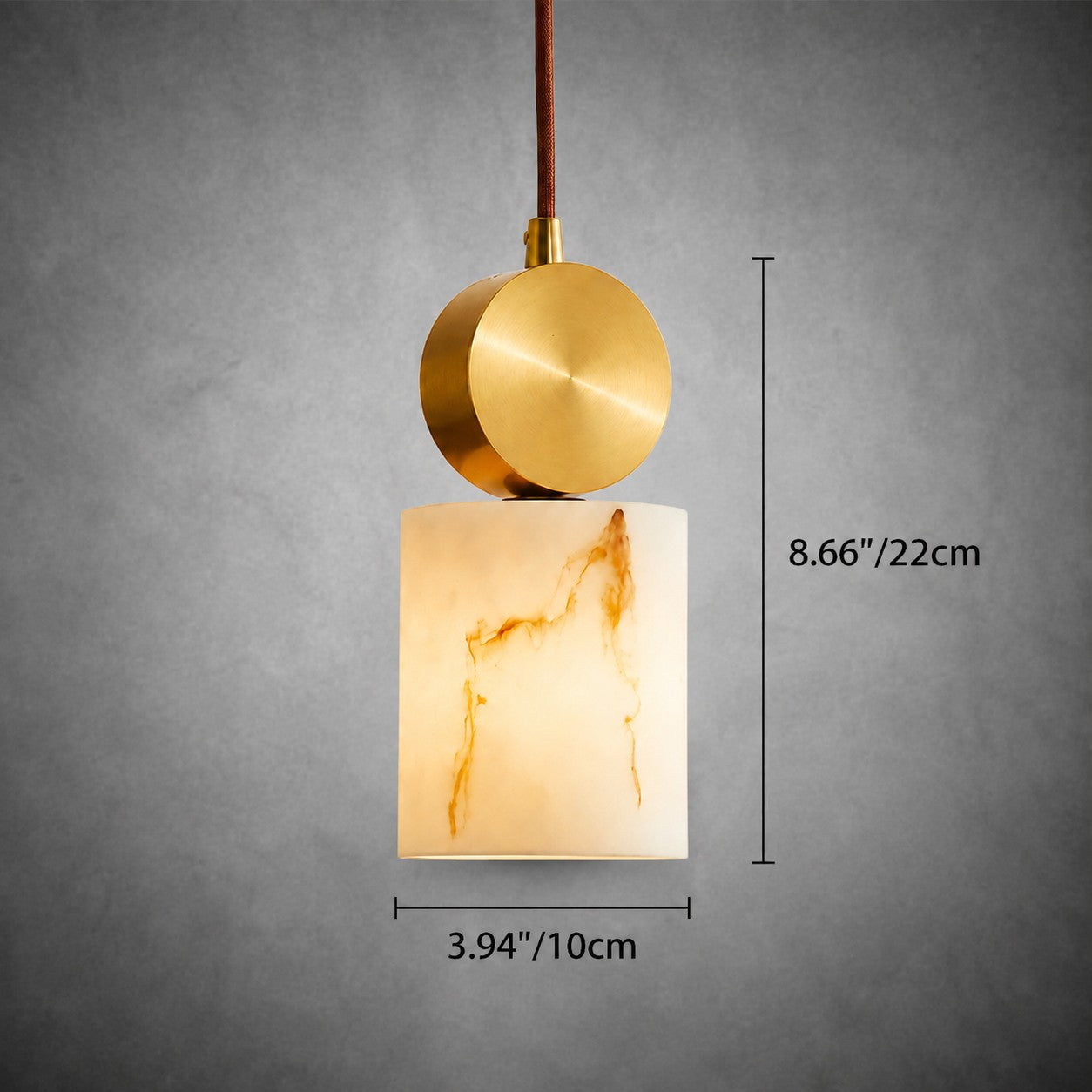 Lunessa  Bedroom Pendant Light  Spanish Alabaster Mid-Century Modern