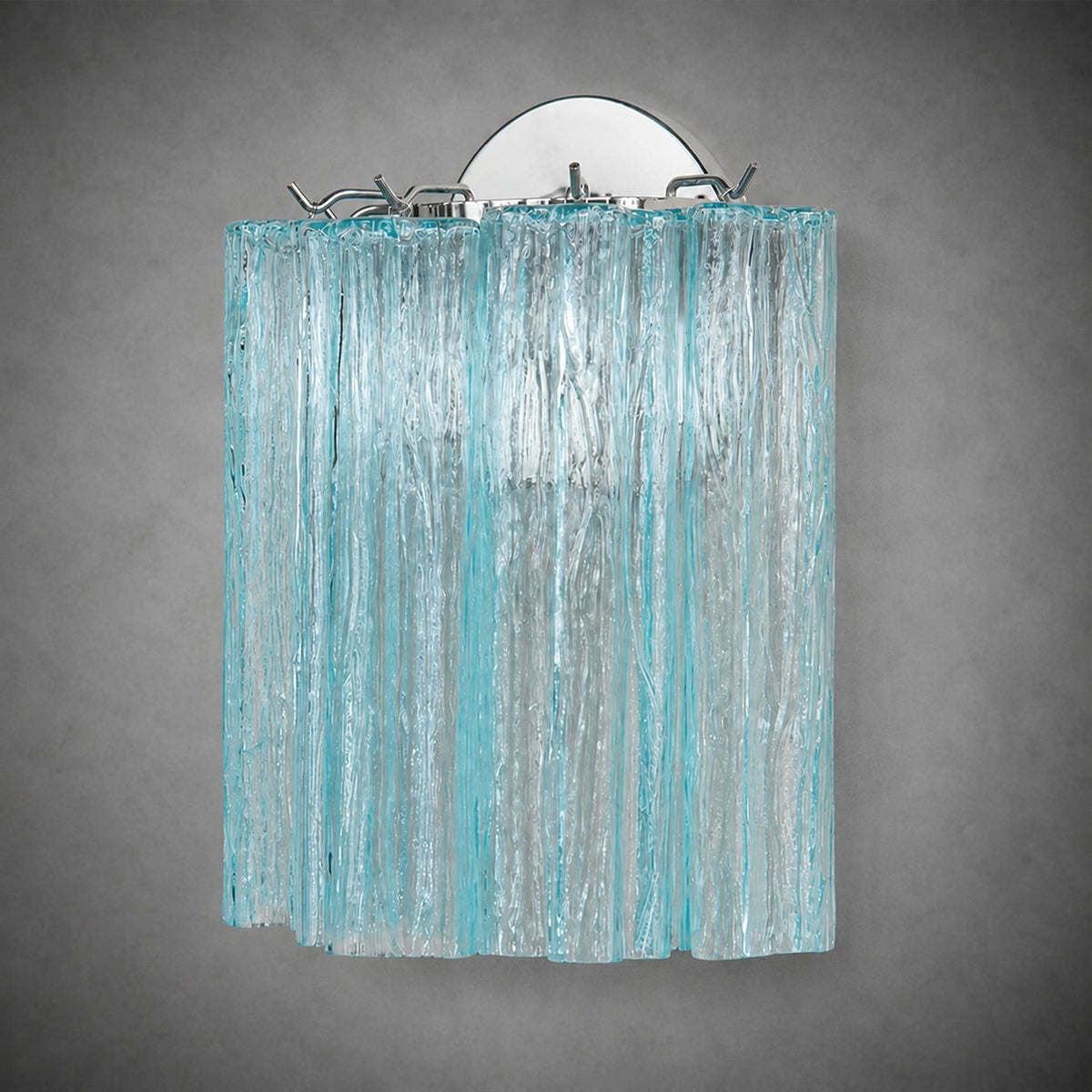 Wall Sconce  Murano-Style Fluted Glass