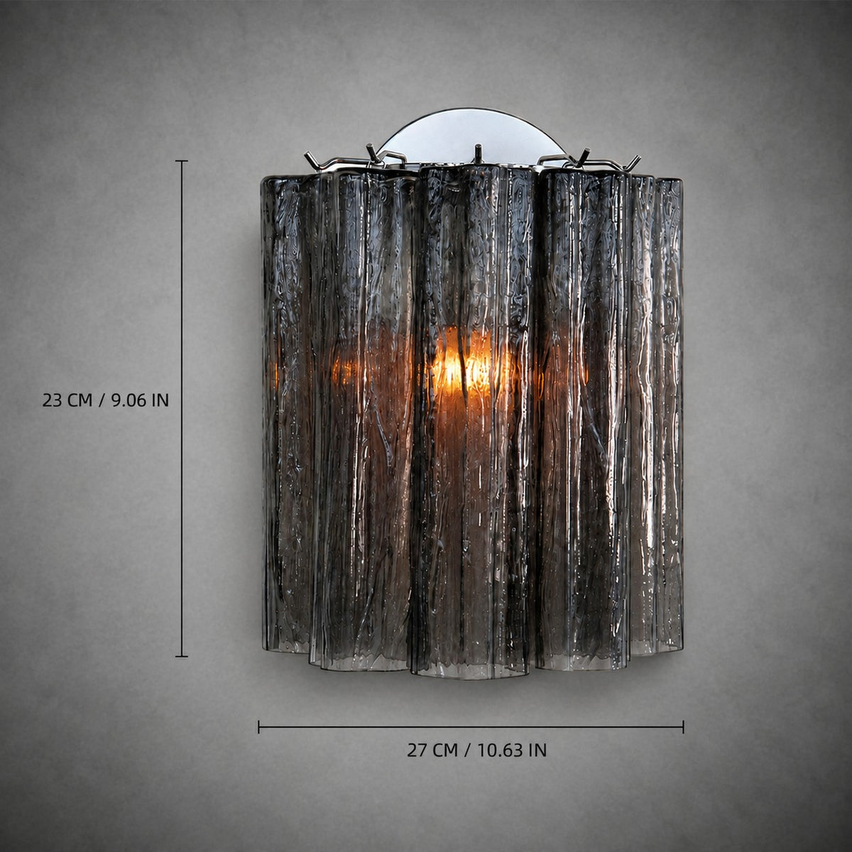 Wall Sconce  Murano-Style Fluted Glass