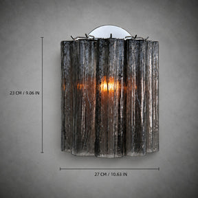 Wall Sconce  Murano-Style Fluted Glass
