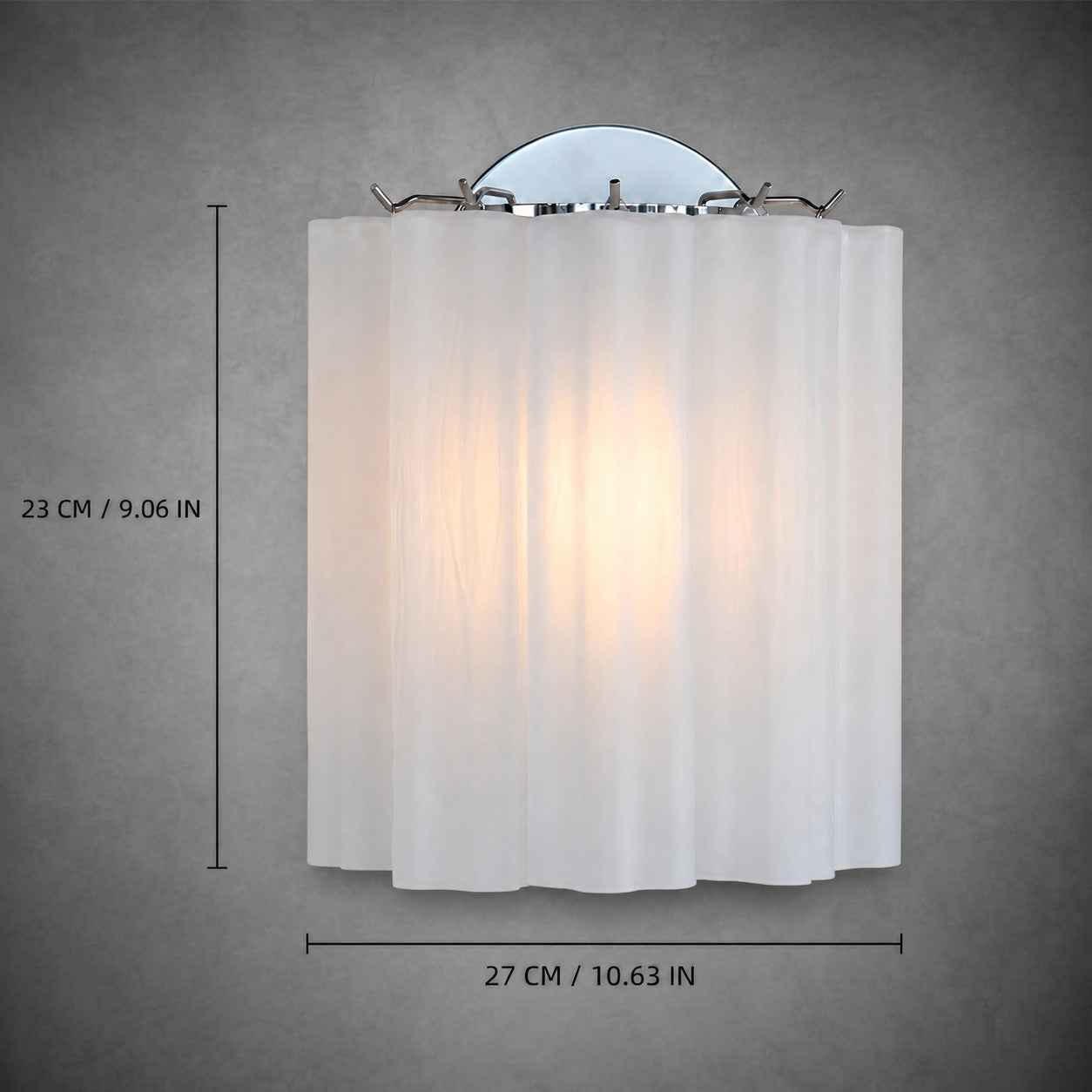 Wall Sconce  Murano-Style Fluted Glass