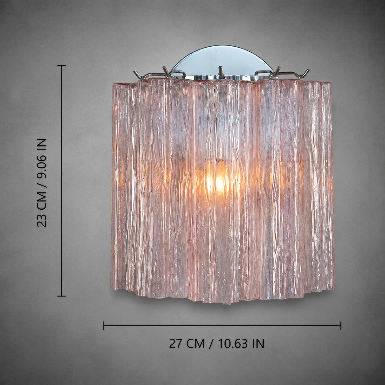 Wall Sconce  Murano-Style Fluted Glass