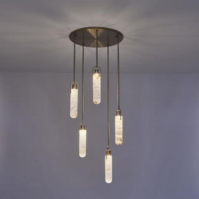 Bettina Multi Light Round Alabaster Pendant Lamp Fixture
