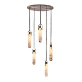 Bettina Multi Light Round Alabaster Pendant Lamp Fixture