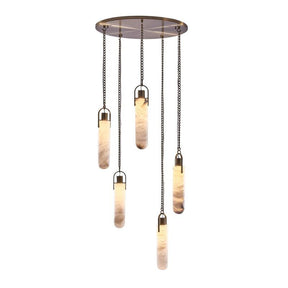Bettina Multi Light Round Alabaster Pendant Lamp Fixture