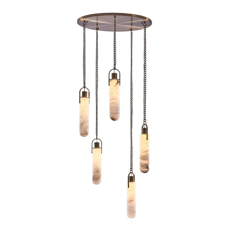 Bettina Multi Light Round Alabaster Pendant Lamp Fixture