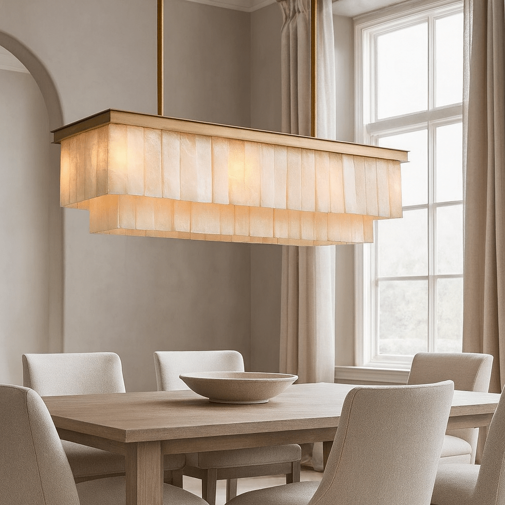 Cameron Luxury Selenite Linear Chandelier 49'' 59''