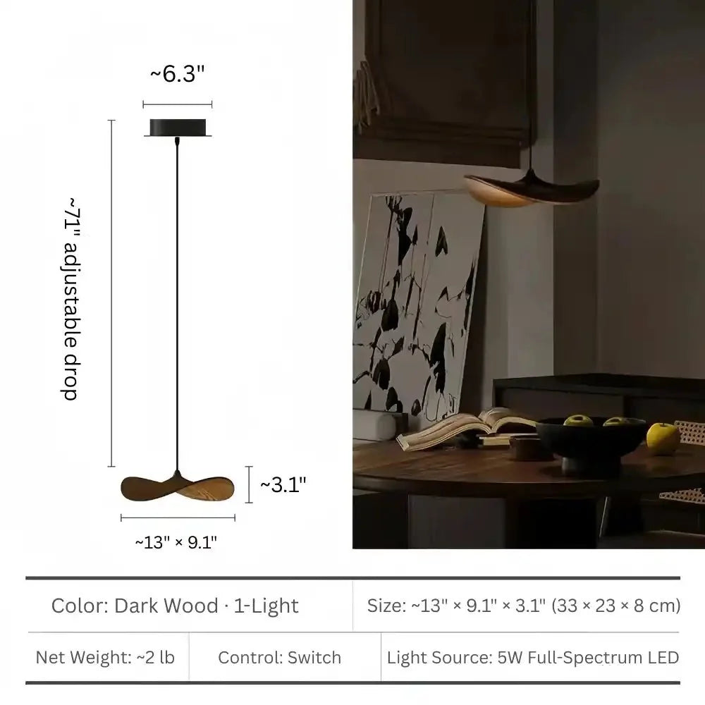 Bidi Multi Light Pendant Chandelier - Dark Wood1 LightBlushlighting