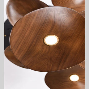 Bidi Multi Light Pendant Chandelier - Light WoodRound 10 LightBlushlighting