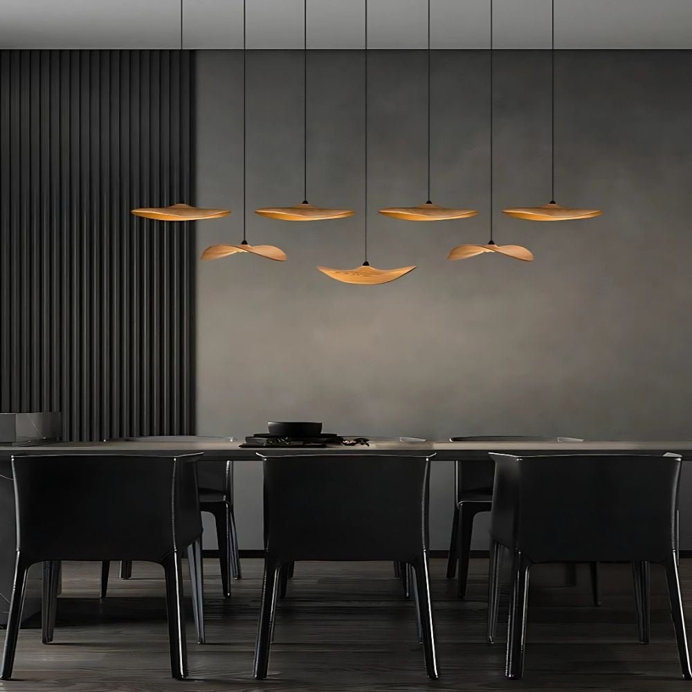 Bidi Multi Light Pendant Chandelier - Light WoodRound 7 LightBlushlighting