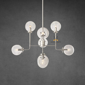 Bistro Globe Clear Glass Chandelier 34″