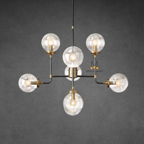 Bistro Globe Clear Glass Chandelier 34″