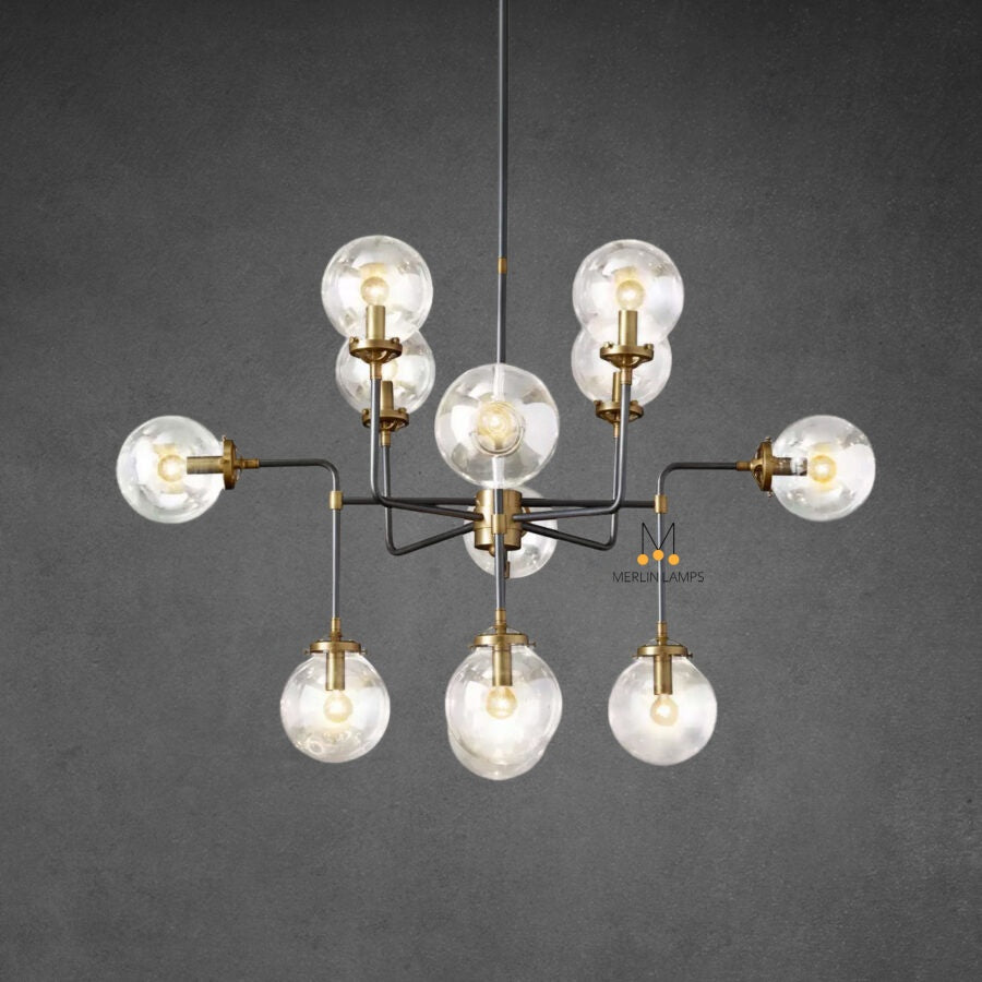 Bistro Globe Clear Glass Chandelier 42″