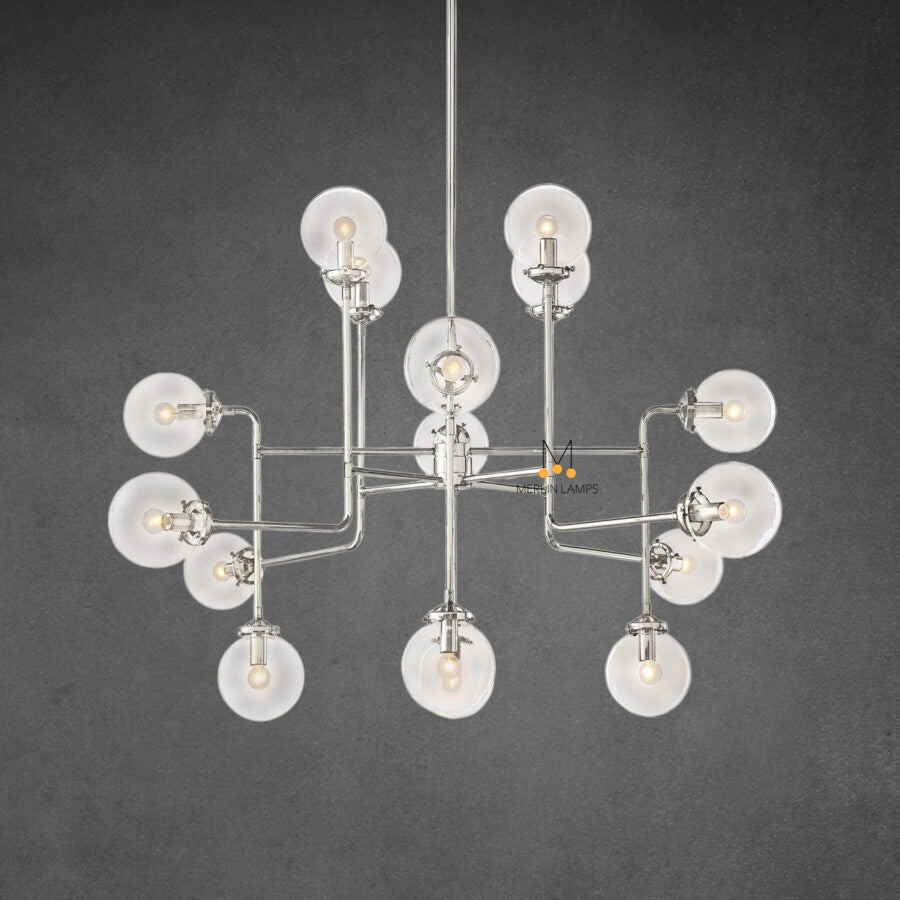 Bistro Globe Clear Glass Chandelier 56″