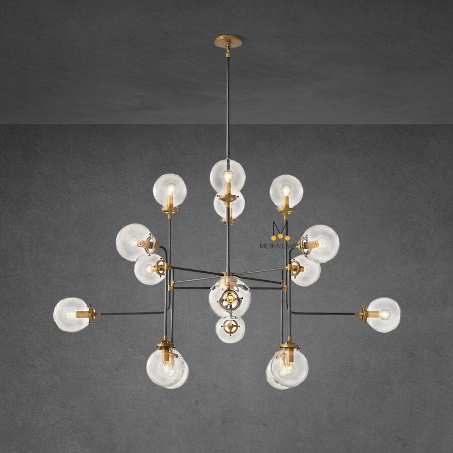 Bistro Globe Clear Glass Chandelier 56″
