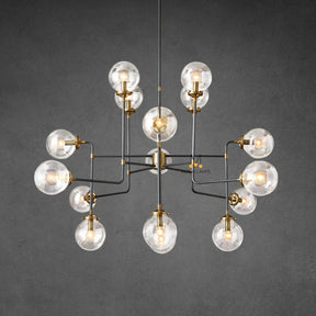Bistro Globe Clear Glass Chandelier 56″