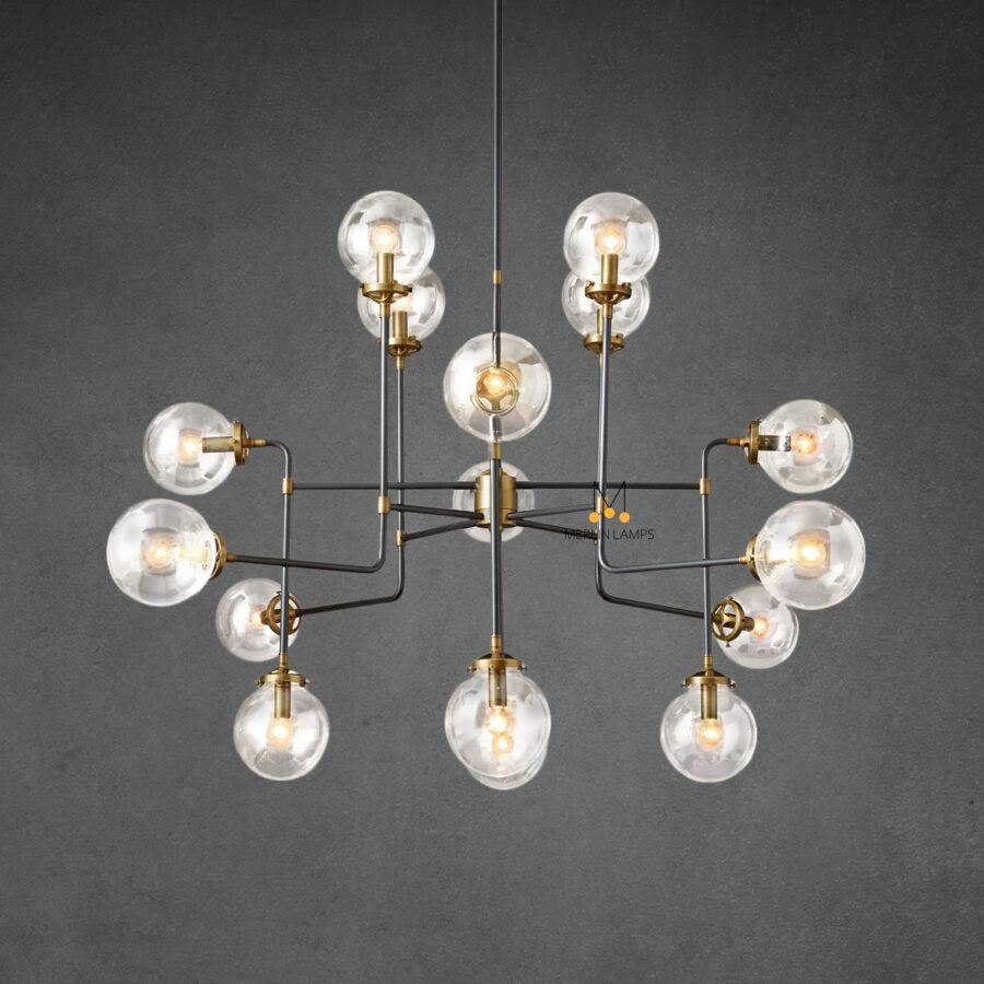 Bistro Globe Clear Glass Chandelier 56″