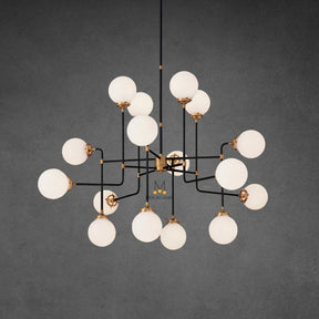 Bistro Globe Milk Glass Chandelier 56″
