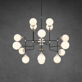 Bistro Globe Milk Glass Chandelier 56″