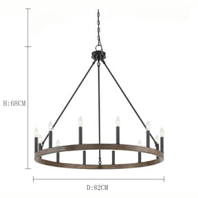 Black_Brass Dust Wagon Wheel Chandelier 12 Lights